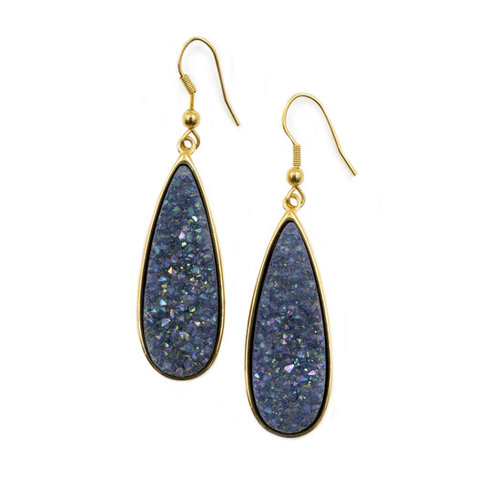 Denim Quartz Drop Earrings