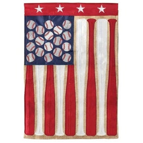 Burlap Baseball Flag