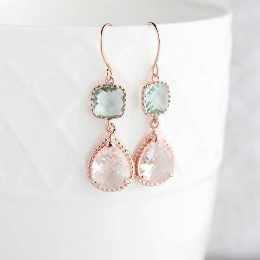 Rose Gold Glass Earrings