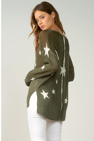 Olive Stars Sweater