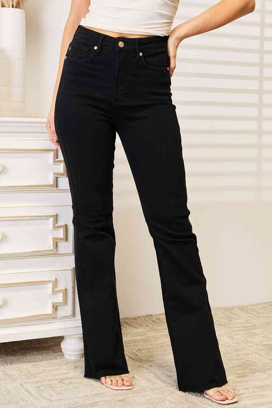 Judy Blue Full Size Raw Hem Jeans with Pockets
