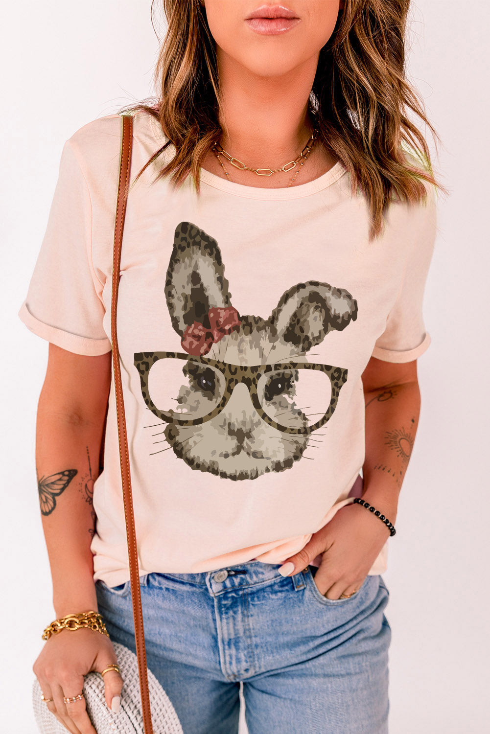 Easter Bunny Graphic Cuffed T-Shirt
