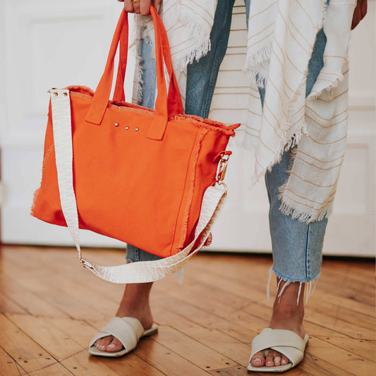 Luna Fringe Canvas Crossbody Tote Bag
