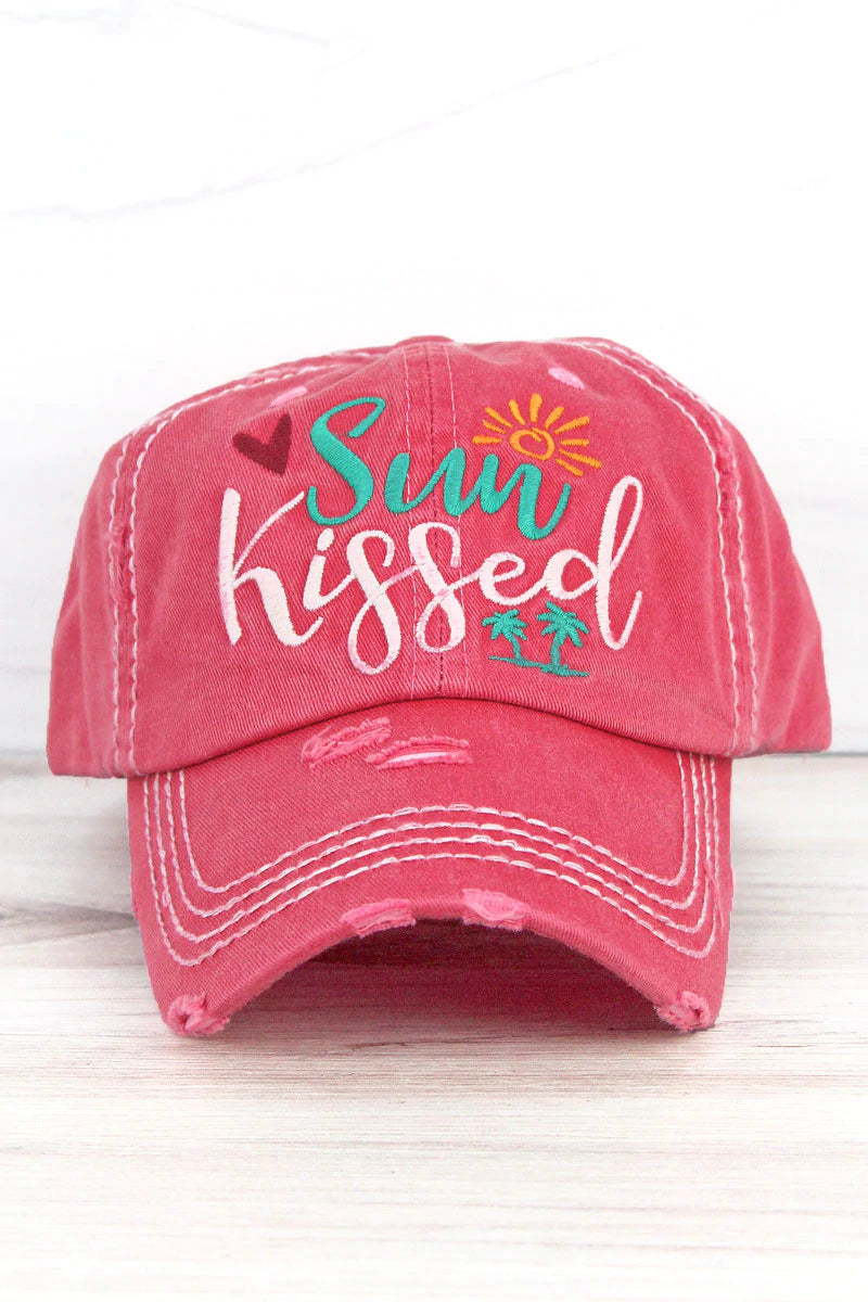 DISTRESSED SALMON 'SUN KISSED' CAP