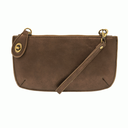 Bronze Lustre Lux Crossbody Wristlet Clutch