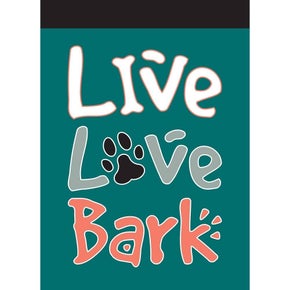 Live Love Bark Burlap Flag
